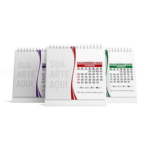 Calendario-de-mesa-(12-paginas--6-laminas)-+-base-300g-(Modelo-01)-13-x-13-Frente-e-verso-coloridos-(4x4)-Couche-150g-(Brilho)